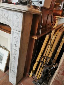 White marble fireplace